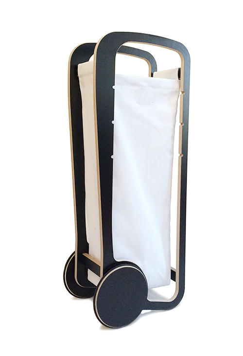 white fleimio bag in black fleimio trolley